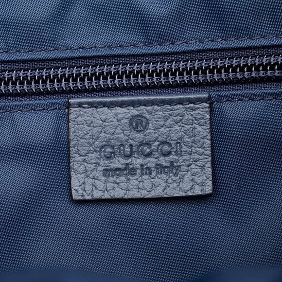 GUCCI Navy Leather Shoulder Bag - Picture 12 of 14